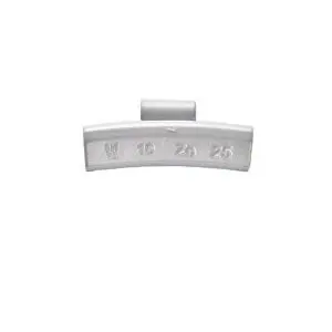 Wielgewicht zink 25 gram – aluminium velg, grijs – 100 stuks