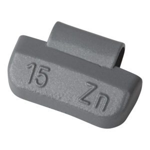 Wielgewicht zink 15 gram – aluminium velg, grijs – 100 stuks