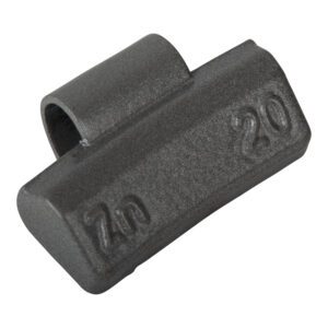 Wielgewicht zink 20 gram – aluminium velg, grijs – 100 stuks