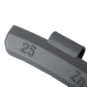 Wielgewicht zink 25 gram – aluminium velg, grijs – 100 stuks