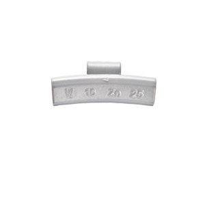 Wielgewicht zink 25 gram – aluminium velg, grijs – 100 stuks